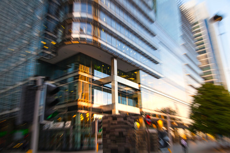 LONDON, UK - OCTOBER 17, 2014: Canary Wharf business and banking aria and first night lightsのeditorial素材