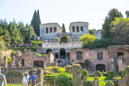 ROME, ITALY - APRIL 8, 2016: Roman's forum with ruins of important ancient government buildings started 7th century BCのeditorial素材
