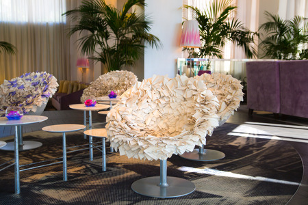 CANNES, FRANCE - 19 SEPTEMBER, 2016:  Interior of entrance hall of Cannes hotelのeditorial素材
