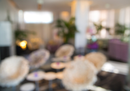 Blurred image of hotel hall for backgroundの写真素材