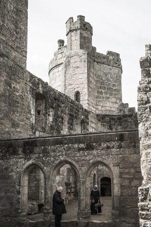 BODIAM, UK - 1 MAY, 2016: Ruins of Bodiam Castle 14th-century moated fortification.のeditorial素材