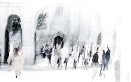 Business people blur. People walking in the City of London, business and financial ariaの写真素材