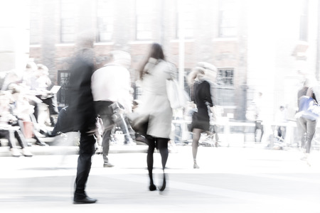 Business people blur. People walking in the City of London, business and financial ariaの写真素材
