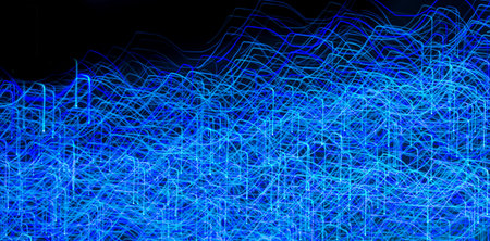 Abstract background made of Christmas lights with long exposure.