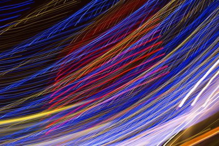 Abstract background made of Christmas lights with long exposure.