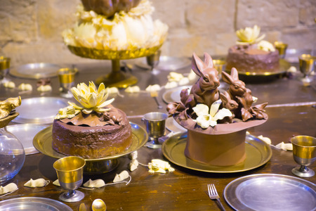 Leavesden, London, UK - 1 March 2016:  Ice sugar decoration for Christmas party in Hogwarts. Decoration Warner Brothers Studio for Harry Potter filmのeditorial素材