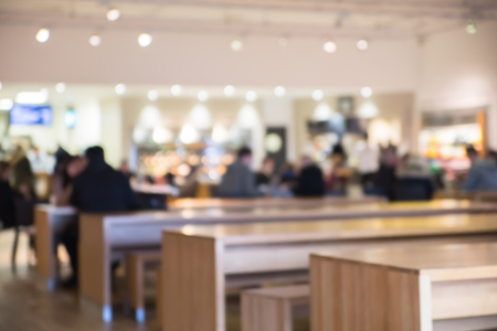 Blurred background. People in Coffee shop blur background with bokeh lightのeditorial素材