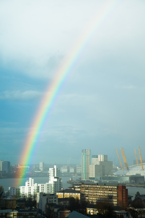 Rainbow over the Londonの写真素材