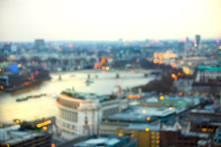 London at sunset, blurred image for background.の写真素材