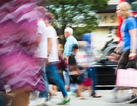 London, UK - August 24, 2016: Lots of people walking in Oxford street, the main destination of Londoners for shopping. Modern life conceptのeditorial素材