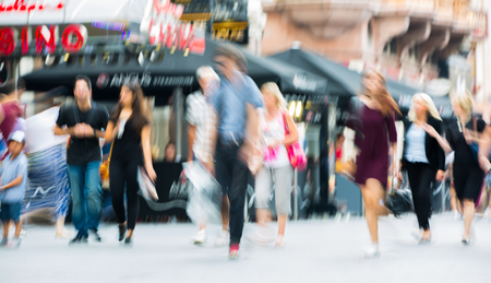 London, UK - August 24, 2016: Leicester square with lots of people, tourists and Londoners.のeditorial素材