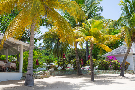 Antigua, Caribbean islands, English Harbour - May 20, 2017:  Galleon beach hotelのeditorial素材