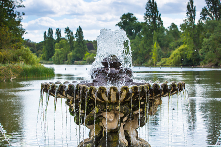 London, UK - September 8, 2016:  Italian garden with fountains in the Hyde parkのeditorial素材