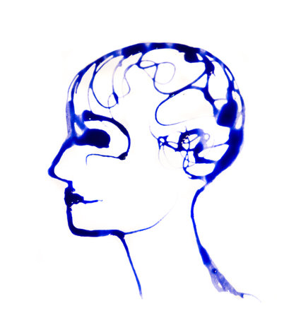 Human head made of watercolour effects. Watercolour textured collection.