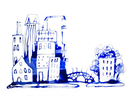 Beautiful modern city with skyscrapersの写真素材