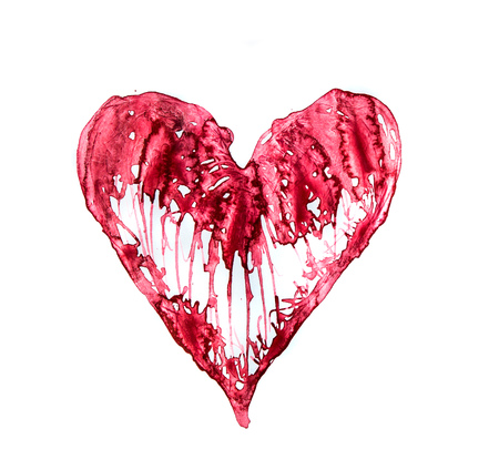 Abstract heart made of beautiful watercolour effects. Medical, health and love concept background.  Watercolour textured collection.の写真素材