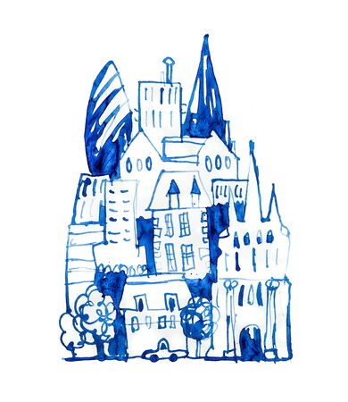 Beautiful modern city with skyscrapersの写真素材