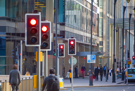 London, UK - March 15, 2017: Canary Wharf street viewのeditorial素材