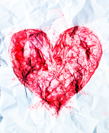 Abstract heart made of watercolourの写真素材