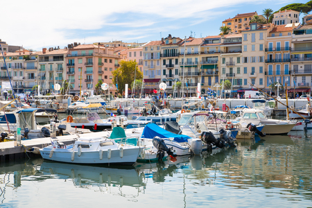 Cannes, France - September 18, 2016: Le Vieux Port of Cannes view. Cannes yachting festivalのeditorial素材