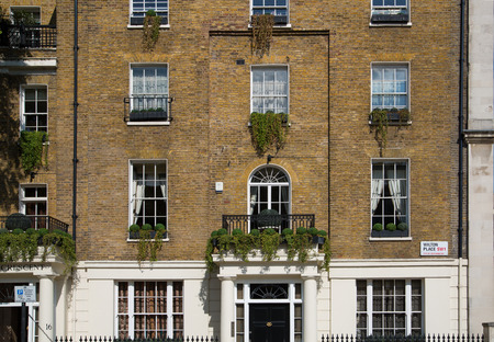 London, UK - August 25, 2017: City of Westminster, Belgrave residential area. Luxury property in the centre of London.のeditorial素材