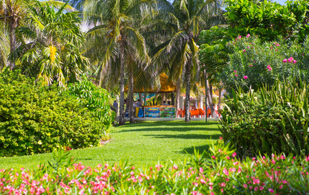 Mexico, Cancun - February 15, 2018: Grand Pyramid entertaining complex. Grand Oasis hotelのeditorial素材