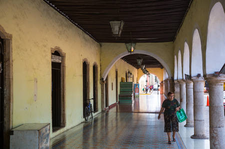 Mexico, Yucatan, Chicken Itza - February 17, 2018: Valladolid, provincial town on the way to Chichen Itza. Street viewのeditorial素材