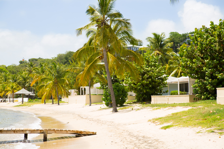 Antigua, Caribbean islands - May 20, 2017: English Harbour view with Galeon beach,のeditorial素材