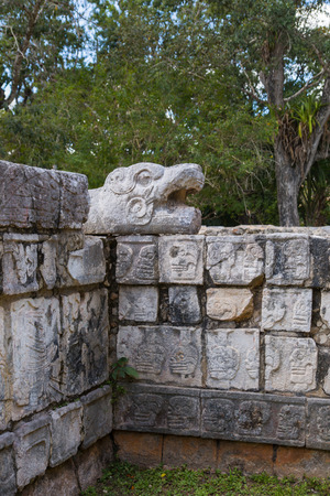 Chichen ItzÃ¡, YucatÃ¡n. Ruins of the private yard Mexico, Cancunの写真素材