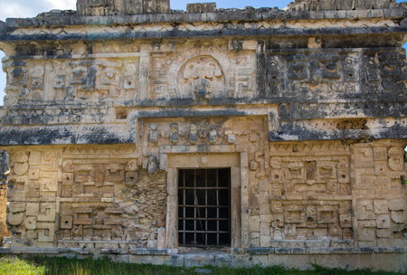 Mexico, Cancun - February 15, 2018: Chichen ItzÃ¡, YucatÃ¡n. Ruins of the private yard, possibly...