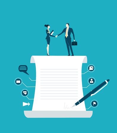 Business people making agreement on contractのイラスト素材