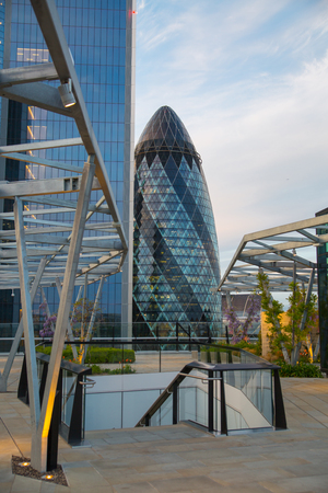 London, UK - 25 April, 2019: Office building City of London. View from the roof office buildingのeditorial素材