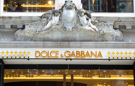 London, UK - August 13, 2019: Exterior of the Dolce & Gabbana shop on Bond Street in Mayfair, London. Old Bond Street is home for world famous luxury fashion brands, art and jewel.のeditorial素材
