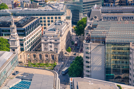 London, UK - June 20, 2019: City of London view from the St. Paul's cathedral at sunny summer day.のeditorial素材