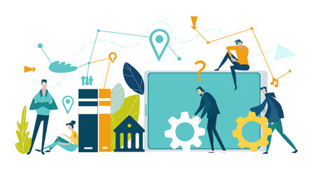 Young creative team working together.  Solving problem, achievement and working in progress conceptの写真素材