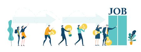 Business people holding light bulbs as symbol of bringing the bride idea and build business...