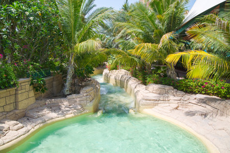 Dubai, UAE, United Arab Emirates - 28 May, 2019: Atlantis adventure park view