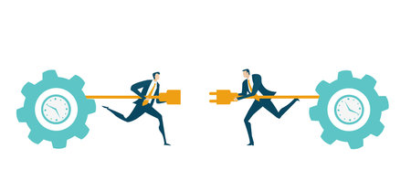 Group of business people, creative team working together. Generating more power and energy, producing new concepts and developing ideas for company.のイラスト素材