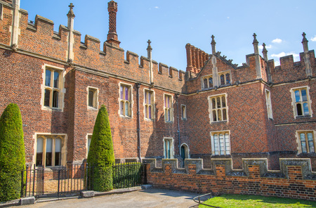 London, UK - July 29, 2019:  Inner yard of the kitchen garden in  Hampton court. Historical place going back to Tudors time locates in West Londonのeditorial素材