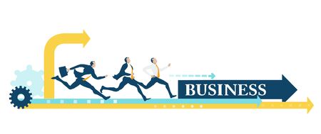 Business people running and competing for the better deal, professional position, career, individual growth. Successful business people, Rivalsのイラスト素材