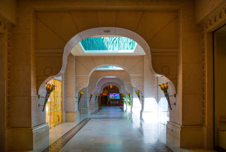 Dubai, UAE, United Arab Emirates - 28 May, 2019: Empty hall of Atlantis hotelのeditorial素材