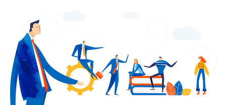 Business people working together as team. Young creative people, business men, office manager...