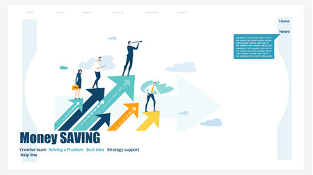 Modern flat design concept website or app page. Financial services, banking, strategic planning,...
