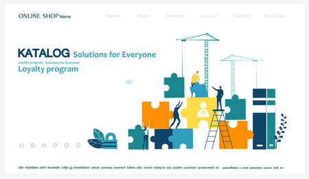 Modern flat design concept website or app page. Financial services, banking, strategic planning, development, business solutions, consulting, market research, teamwork, data analyse, support, securityのイラスト素材