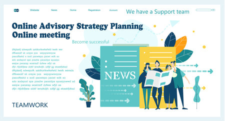 Flat design website or app page template. Financial services, banking, strategic planning,...