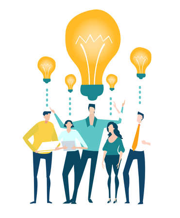 Team of young business and creative people ready to work on your idea. Start up team. Business concept illustrationのイラスト素材