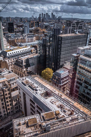 London, UK - April 25, 2019: City of London West  side view with lots of  office blocksのeditorial素材