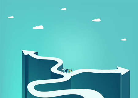 Business people making decision which way to go. Competitive environment, business life, winning conceptのイラスト素材