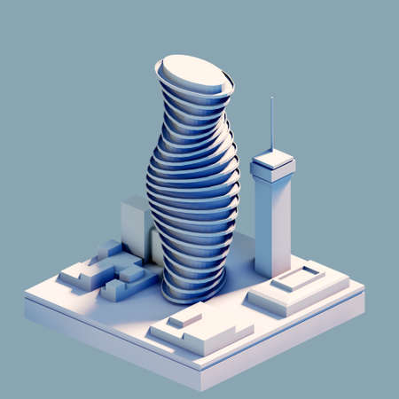 Modern City isometric icons for your project. Business and banking building, modern corporate architecture, Futuristic cityscape.の写真素材