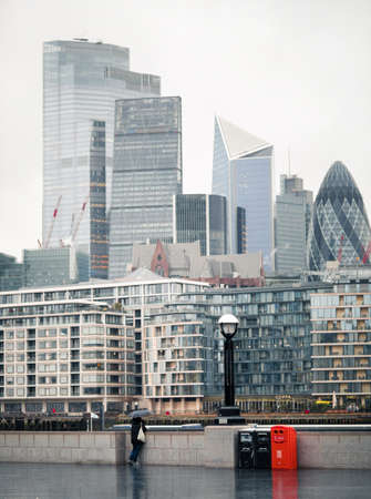 London, UK - 5 February, 2021: Empty City of London streets, no people, no traffic. London during national lockdown timeのeditorial素材